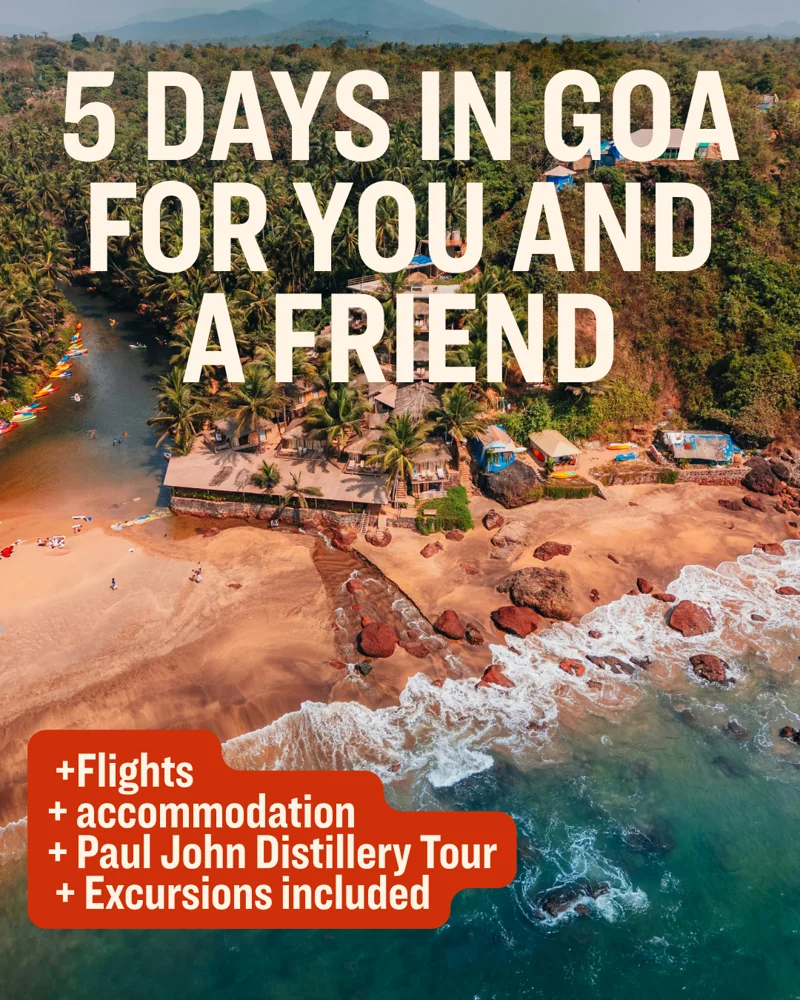 AJABU Festival AJABU Goa prize campaign artwork 2: flights, accommodation, distillery tour and excursions